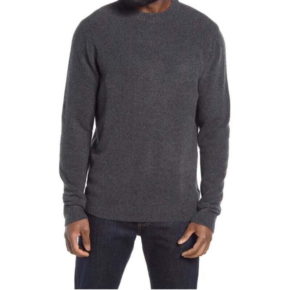 Nordstrom Men's Grey Brushed Knit Casual Classic Crewneck Sweater Size XL